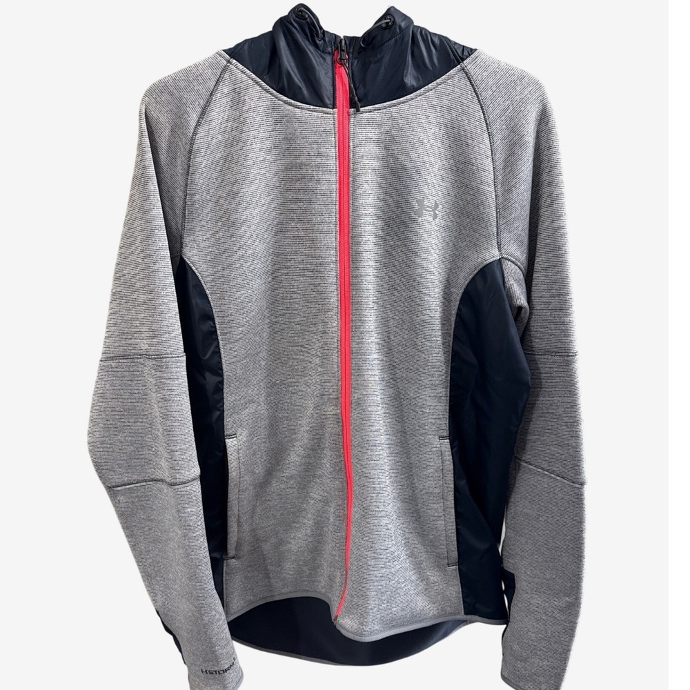 Under Armour Storm1 ColdGear Jacket Womens XL Grey Navy Pink Full Zip Hoodie